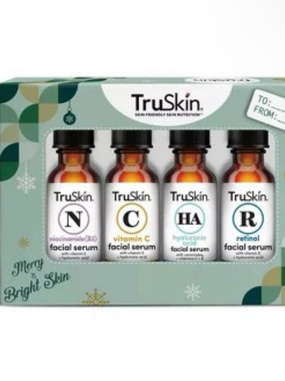Skin Facial Serum Set (Green) - Vitamin C, Niacinamide, Hyaluronic Acid, Retinol